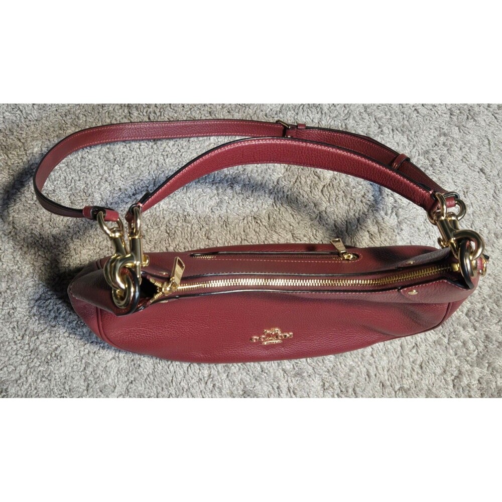 Nwt LTH Coach Mara Hobo Shoulder Bag Cherry Pebble Leather - Picture 7 of 9